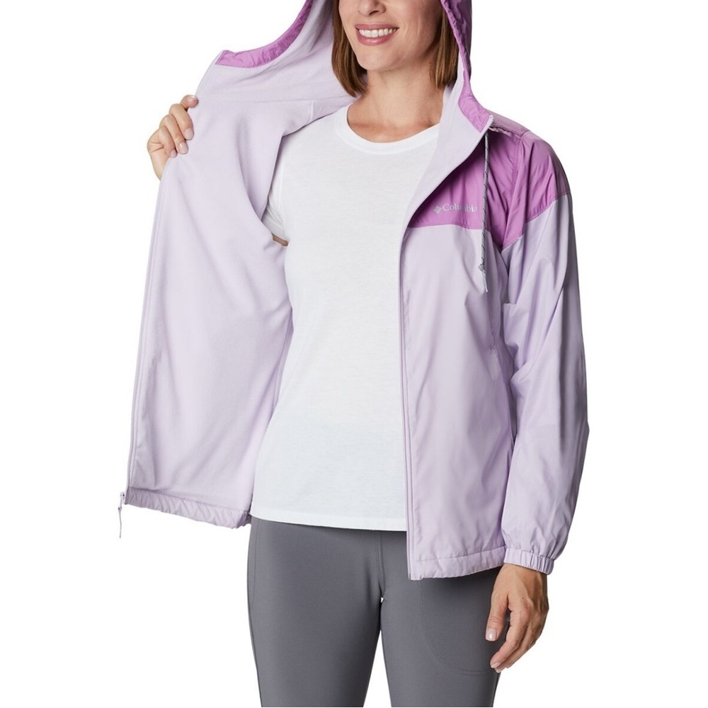Columbia windbreaker hoodie fleece lined Sz M Women's Lavender Lilac Ski - Picture 3 of 16